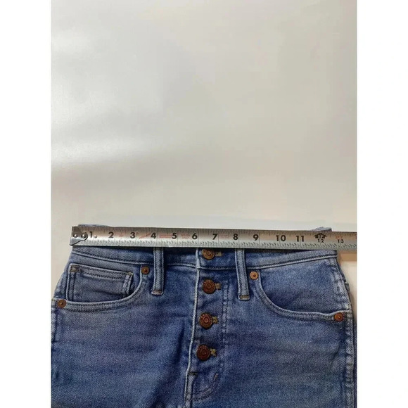 Madewell 10" High Rise Skinny 25P Button Fly Raw Frayed Jean - Picture 6 of 10